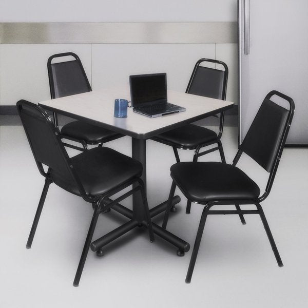 Square Tables > Breakroom Tables > Kobe Square Table & Chair Sets, 30 W, 30 L, 29 H, Maple