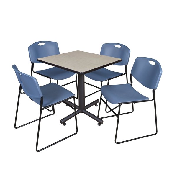 Square Tables > Breakroom Tables > Kobe Square Table & Chair Sets, 30 W, 30 L, 29 H, Maple