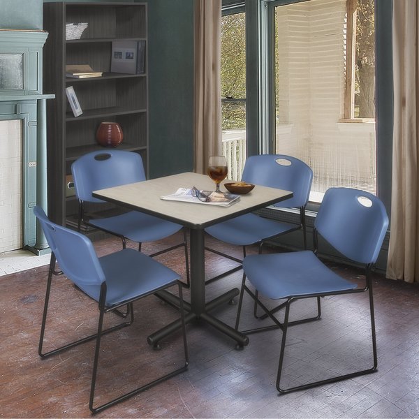 Square Tables > Breakroom Tables > Kobe Square Table & Chair Sets, 30 W, 30 L, 29 H, Maple