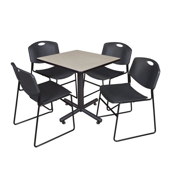 Square Tables > Breakroom Tables > Kobe Square Table & Chair Sets, 30 W, 30 L, 29 H, Maple