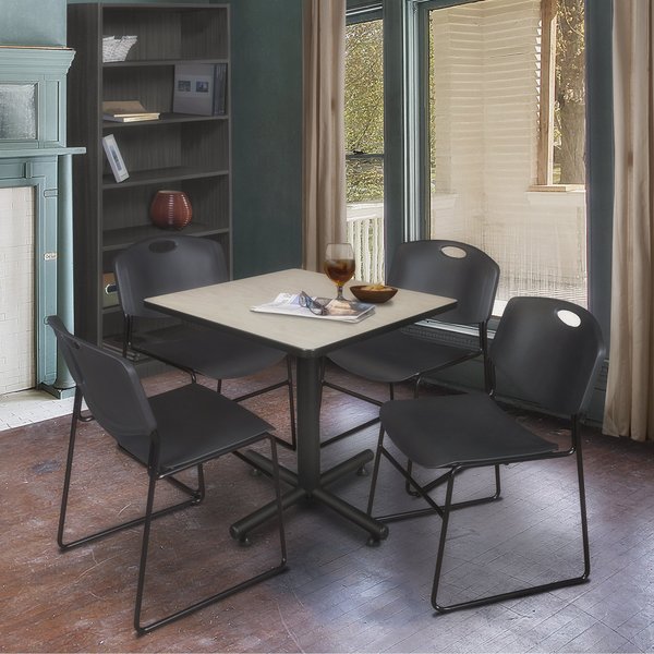 Square Tables > Breakroom Tables > Kobe Square Table & Chair Sets, 30 W, 30 L, 29 H, Maple