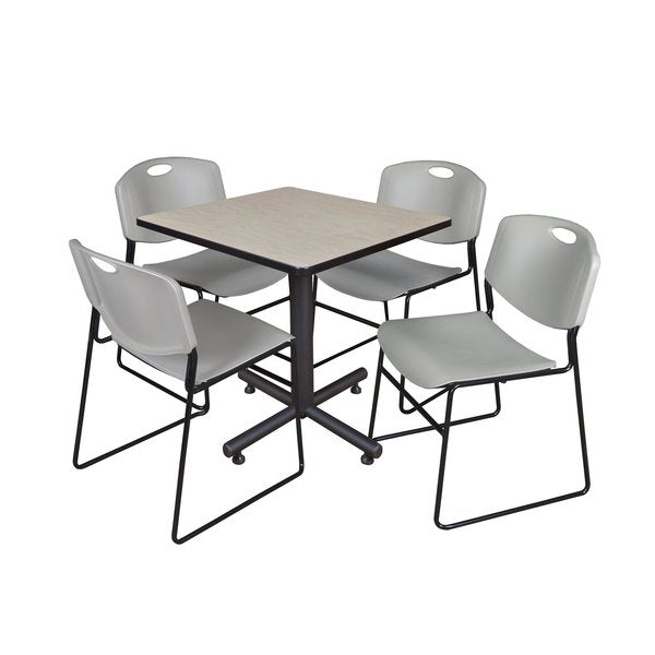 Square Tables > Breakroom Tables > Kobe Square Table & Chair Sets, 30 W, 30 L, 29 H, Maple