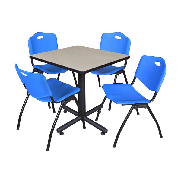 Square Tables > Breakroom Tables > Kobe Square Table & Chair Sets, 30 W, 30 L, 29 H, Maple