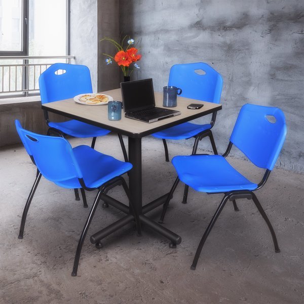 Square Tables > Breakroom Tables > Kobe Square Table & Chair Sets, 30 W, 30 L, 29 H, Maple