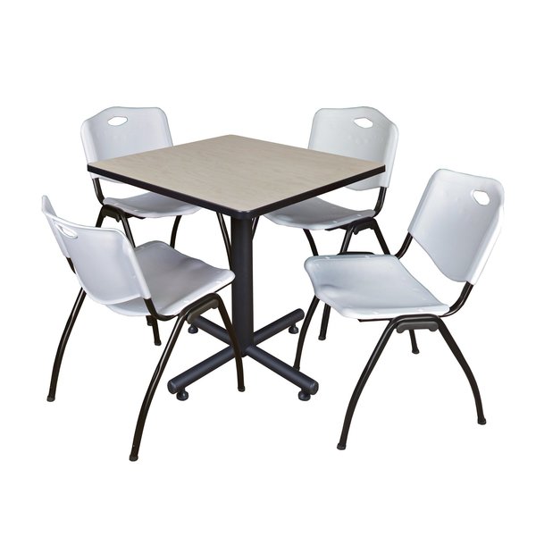Square Tables > Breakroom Tables > Kobe Square Table & Chair Sets, 30 W, 30 L, 29 H, Maple
