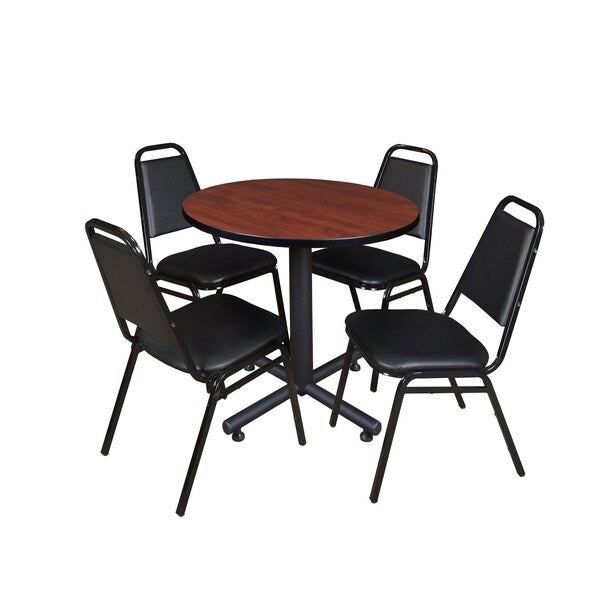 Round Tables > Breakroom Tables > Kobe Round Table & Chair Sets, 30 W, 30 L, 29 H, Cherry