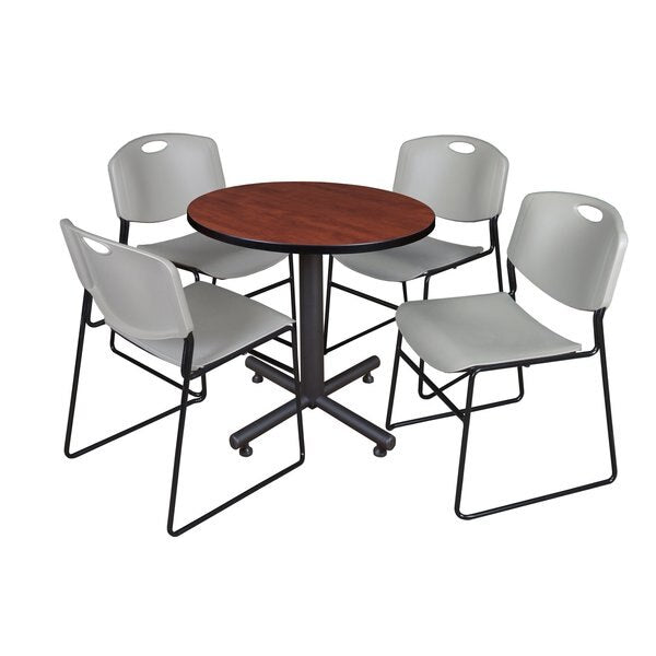 Round Tables > Breakroom Tables > Kobe Round Table & Chair Sets, 30 W, 30 L, 29 H, Cherry