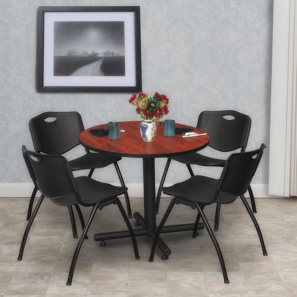 Round Tables > Breakroom Tables > Kobe Round Table & Chair Sets, 30 W, 30 L, 29 H, Cherry