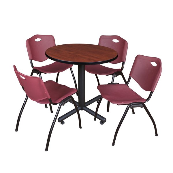 Round Tables > Breakroom Tables > Kobe Round Table & Chair Sets, 30 W, 30 L, 29 H, Cherry