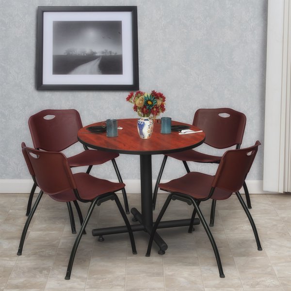 Round Tables > Breakroom Tables > Kobe Round Table & Chair Sets, 30 W, 30 L, 29 H, Cherry