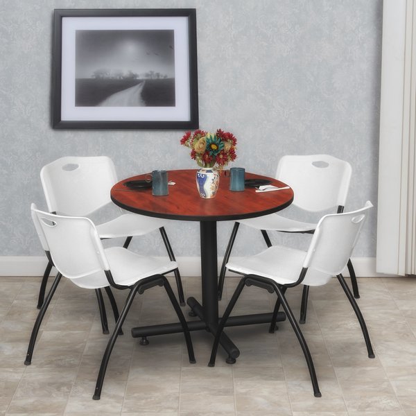 Round Tables > Breakroom Tables > Kobe Round Table & Chair Sets, 30 W, 30 L, 29 H, Cherry