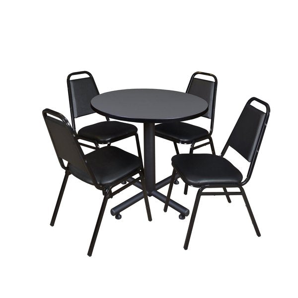 Round Tables > Breakroom Tables > Kobe Round Table & Chair Sets, 30 W, 30 L, 29 H, Grey