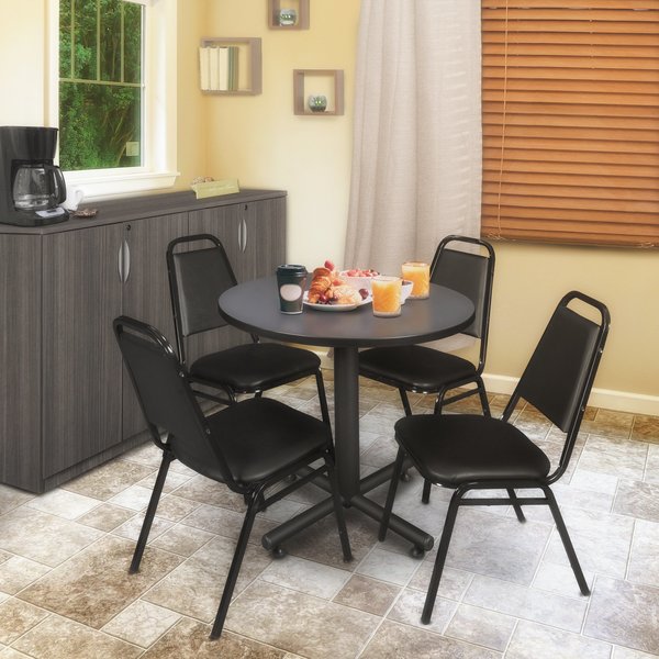 Round Tables > Breakroom Tables > Kobe Round Table & Chair Sets, 30 W, 30 L, 29 H, Grey