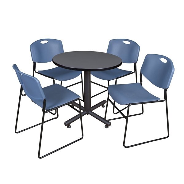 Round Tables > Breakroom Tables > Kobe Round Table & Chair Sets, 30 W, 30 L, 29 H, Grey
