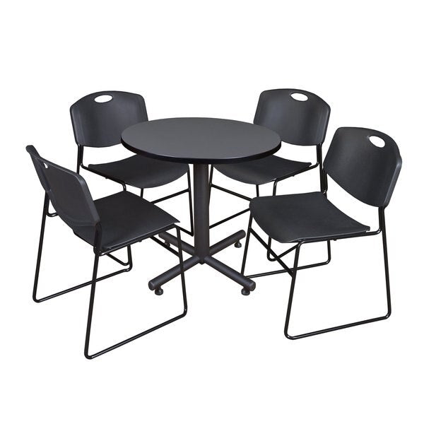 Round Tables > Breakroom Tables > Kobe Round Table & Chair Sets, 30 W, 30 L, 29 H, Grey