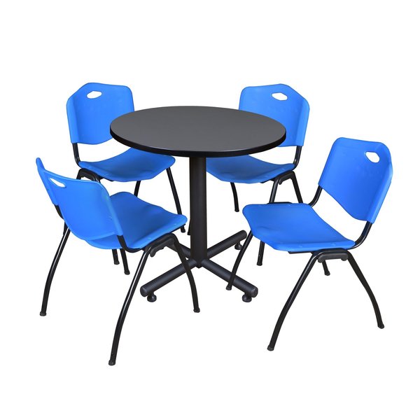 Round Tables > Breakroom Tables > Kobe Round Table & Chair Sets, 30 W, 30 L, 29 H, Grey