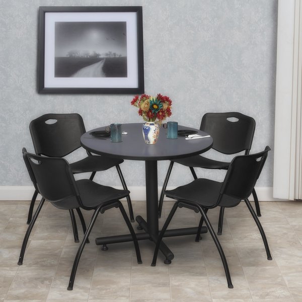 Round Tables > Breakroom Tables > Kobe Round Table & Chair Sets, 30 W, 30 L, 29 H, Grey