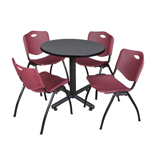 Round Tables > Breakroom Tables > Kobe Round Table & Chair Sets, 30 W, 30 L, 29 H, Grey