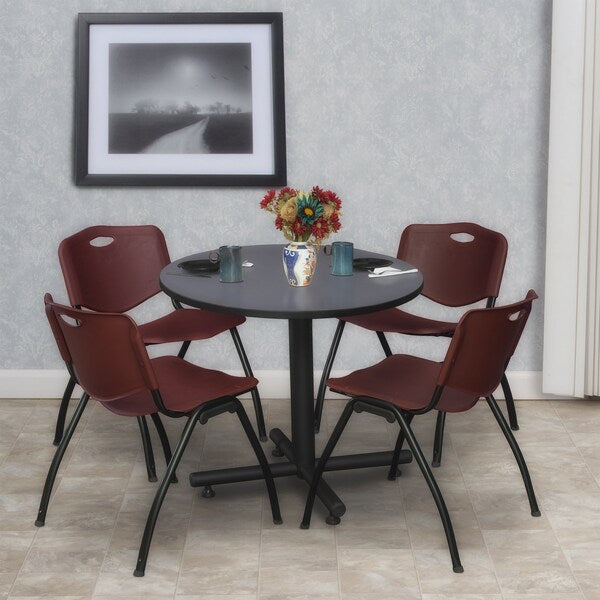 Round Tables > Breakroom Tables > Kobe Round Table & Chair Sets, 30 W, 30 L, 29 H, Grey