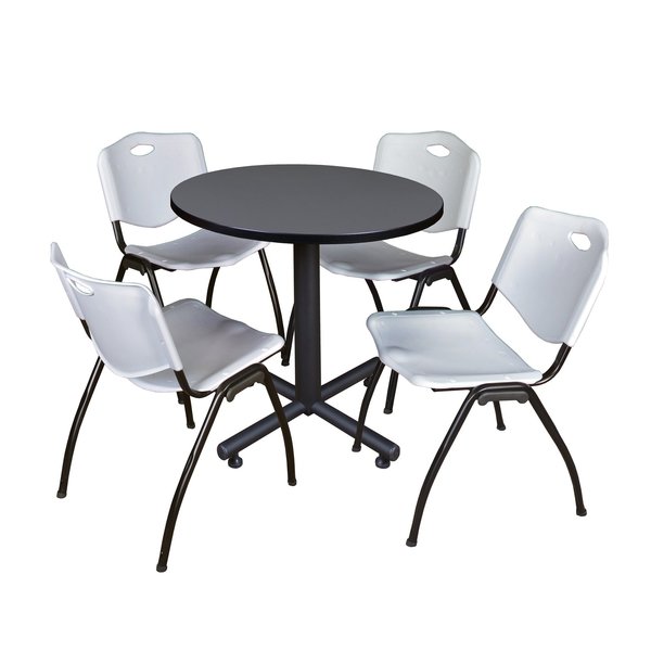 Round Tables > Breakroom Tables > Kobe Round Table & Chair Sets, 30 W, 30 L, 29 H, Grey