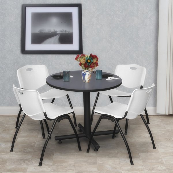 Round Tables > Breakroom Tables > Kobe Round Table & Chair Sets, 30 W, 30 L, 29 H, Grey