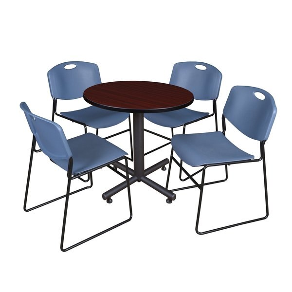 Round Tables > Breakroom Tables > Kobe Round Table & Chair Sets, 30 W, 30 L, 29 H, Mahogany