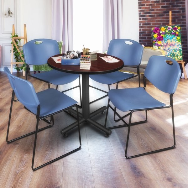 Round Tables > Breakroom Tables > Kobe Round Table & Chair Sets, 30 W, 30 L, 29 H, Mahogany