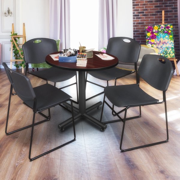 Round Tables > Breakroom Tables > Kobe Round Table & Chair Sets, 30 W, 30 L, 29 H, Mahogany