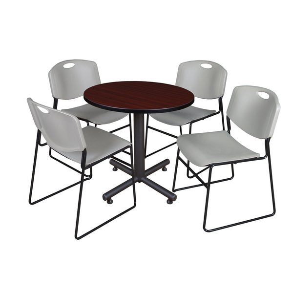 Round Tables > Breakroom Tables > Kobe Round Table & Chair Sets, 30 W, 30 L, 29 H, Mahogany