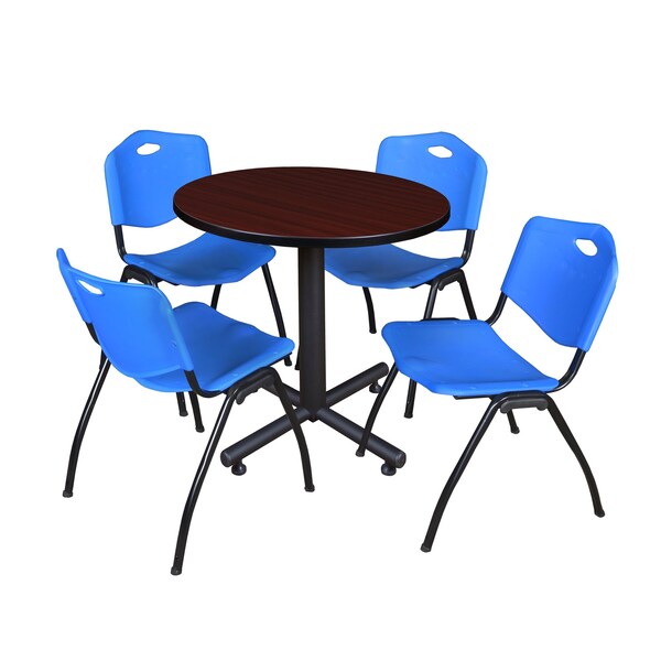 Round Tables > Breakroom Tables > Kobe Round Table & Chair Sets, 30 W, 30 L, 29 H, Mahogany