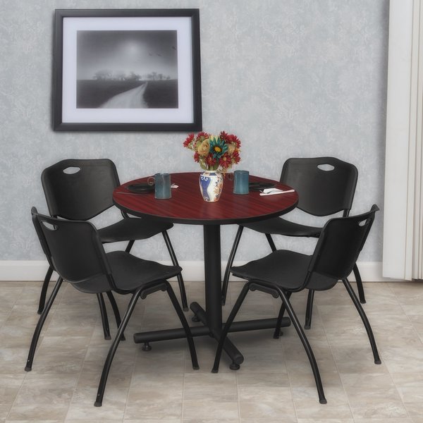 Round Tables > Breakroom Tables > Kobe Round Table & Chair Sets, 30 W, 30 L, 29 H, Mahogany