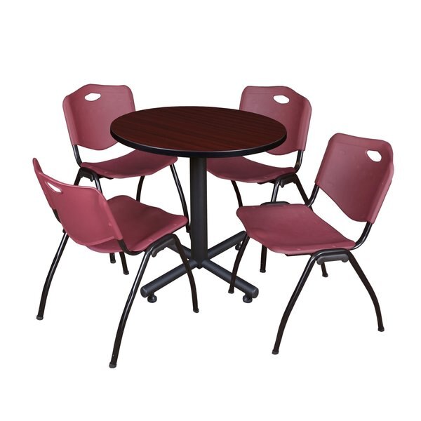 Round Tables > Breakroom Tables > Kobe Round Table & Chair Sets, 30 W, 30 L, 29 H, Mahogany