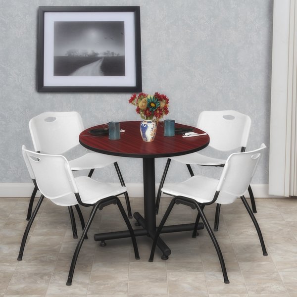 Round Tables > Breakroom Tables > Kobe Round Table & Chair Sets, 30 W, 30 L, 29 H, Mahogany