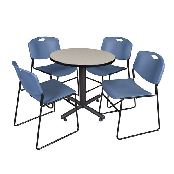 Round Tables > Breakroom Tables > Kobe Round Table & Chair Sets, 30 W, 30 L, 29 H, Maple
