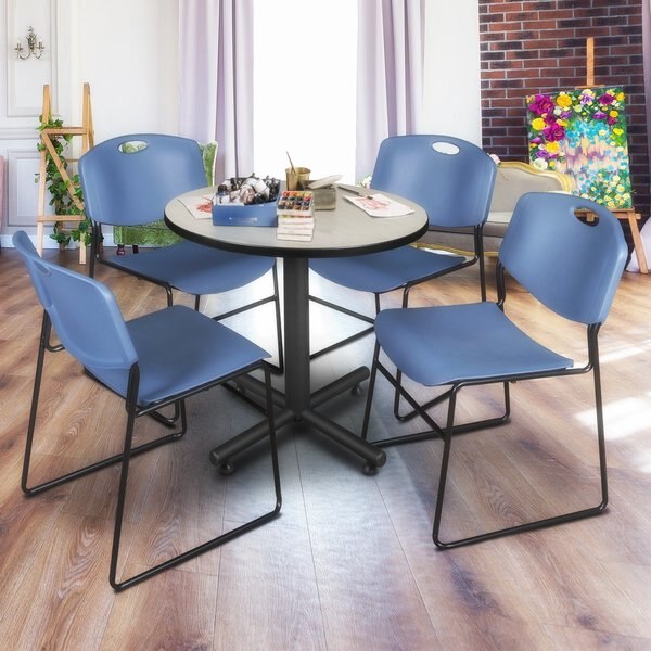 Round Tables > Breakroom Tables > Kobe Round Table & Chair Sets, 30 W, 30 L, 29 H, Maple