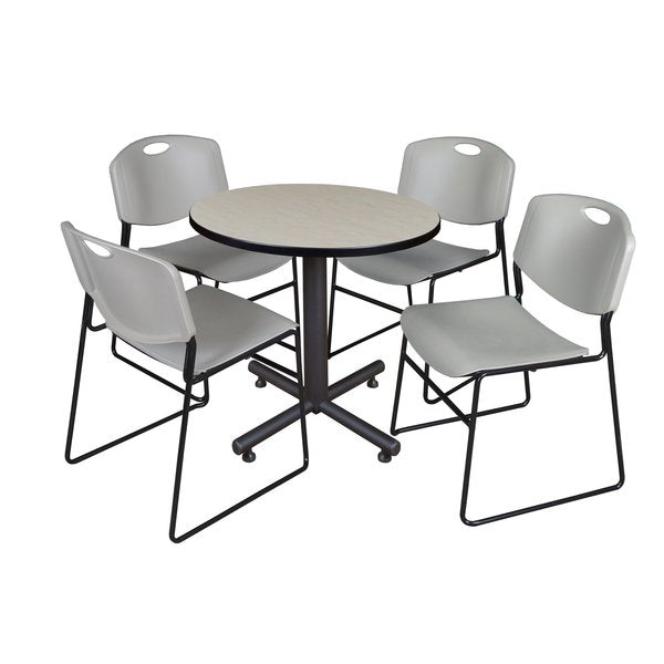 Round Tables > Breakroom Tables > Kobe Round Table & Chair Sets, 30 W, 30 L, 29 H, Maple