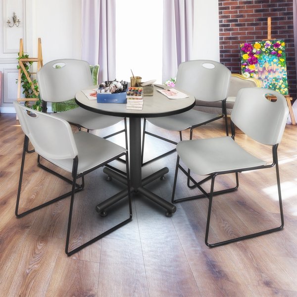 Round Tables > Breakroom Tables > Kobe Round Table & Chair Sets, 30 W, 30 L, 29 H, Maple