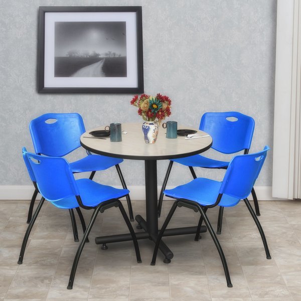 Round Tables > Breakroom Tables > Kobe Round Table & Chair Sets, 30 W, 30 L, 29 H, Maple
