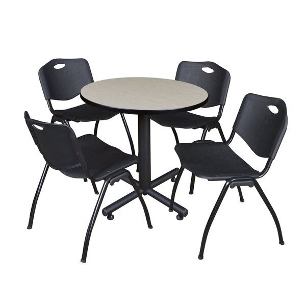 Round Tables > Breakroom Tables > Kobe Round Table & Chair Sets, 30 W, 30 L, 29 H, Maple