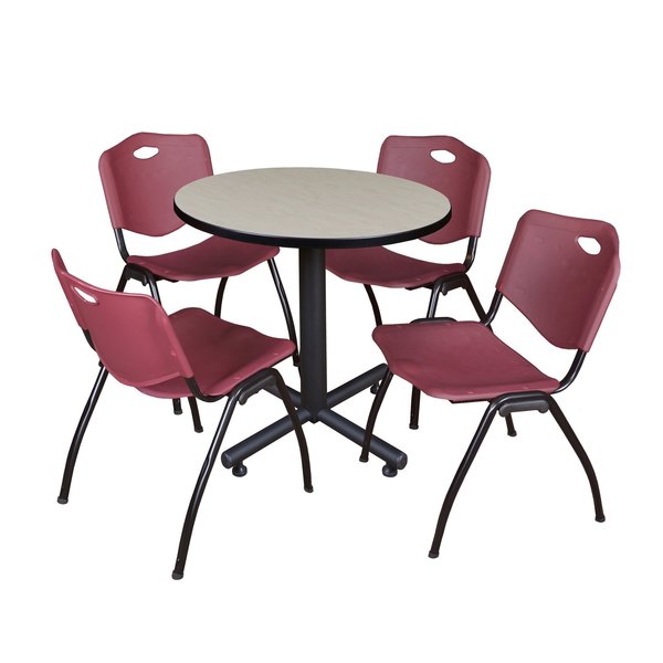 Round Tables > Breakroom Tables > Kobe Round Table & Chair Sets, 30 W, 30 L, 29 H, Maple