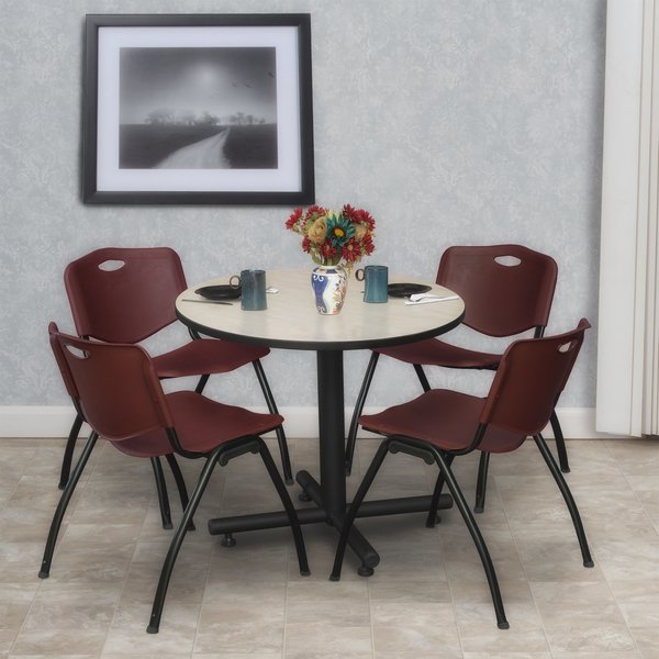 Round Tables > Breakroom Tables > Kobe Round Table & Chair Sets, 30 W, 30 L, 29 H, Maple