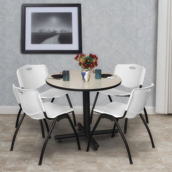 Round Tables > Breakroom Tables > Kobe Round Table & Chair Sets, 30 W, 30 L, 29 H, Maple