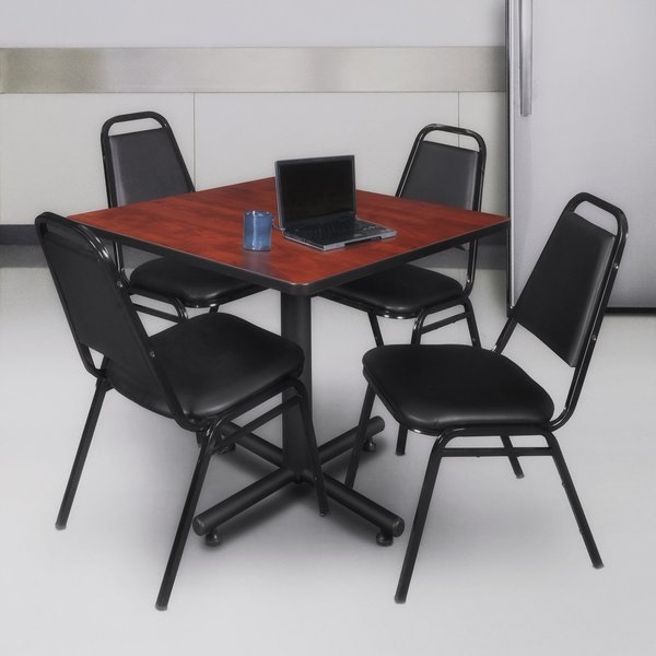 Square Tables > Breakroom Tables > Kobe Square Table & Chair Sets, 36 W, 36 L, 29 H, Cherry