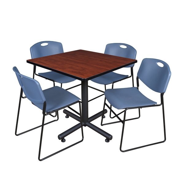 Square Tables > Breakroom Tables > Kobe Square Table & Chair Sets, 36 W, 36 L, 29 H, Cherry