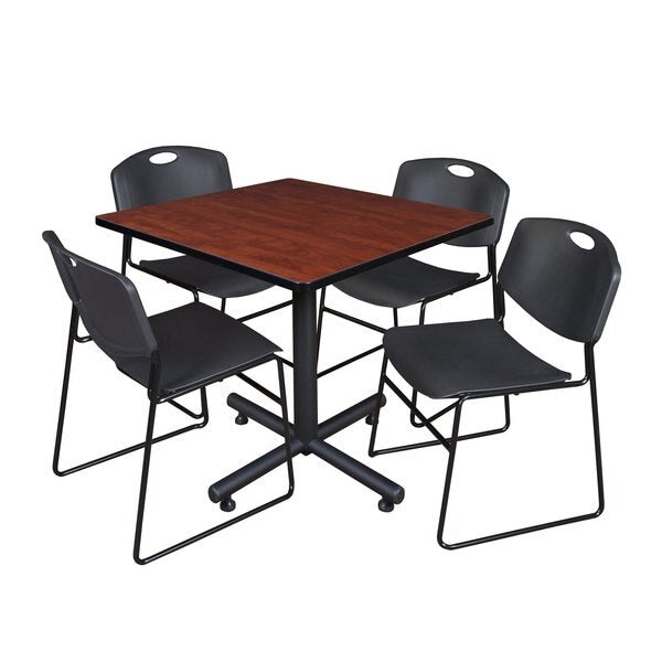 Square Tables > Breakroom Tables > Kobe Square Table & Chair Sets, 36 W, 36 L, 29 H, Cherry
