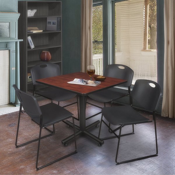 Square Tables > Breakroom Tables > Kobe Square Table & Chair Sets, 36 W, 36 L, 29 H, Cherry