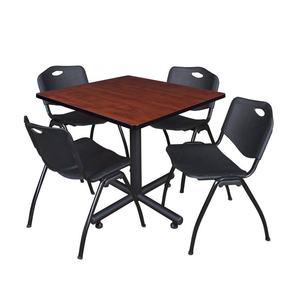 Square Tables > Breakroom Tables > Kobe Square Table & Chair Sets, 36 W, 36 L, 29 H, Cherry