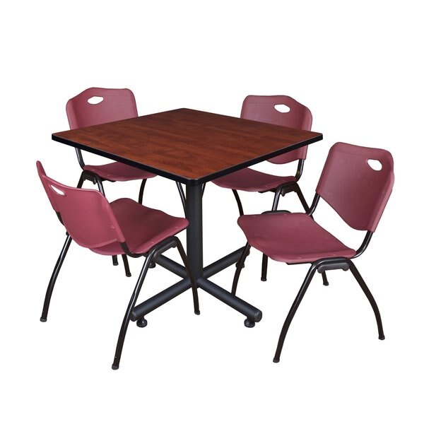 Square Tables > Breakroom Tables > Kobe Square Table & Chair Sets, 36 W, 36 L, 29 H, Cherry