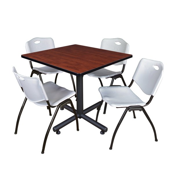 Square Tables > Breakroom Tables > Kobe Square Table & Chair Sets, 36 W, 36 L, 29 H, Cherry