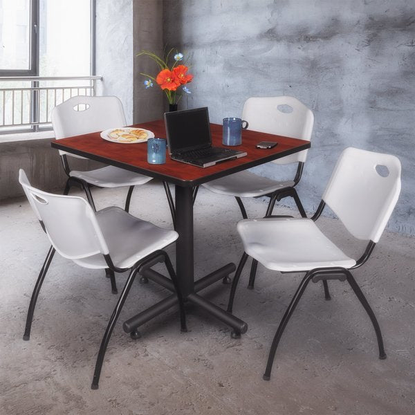 Square Tables > Breakroom Tables > Kobe Square Table & Chair Sets, 36 W, 36 L, 29 H, Cherry